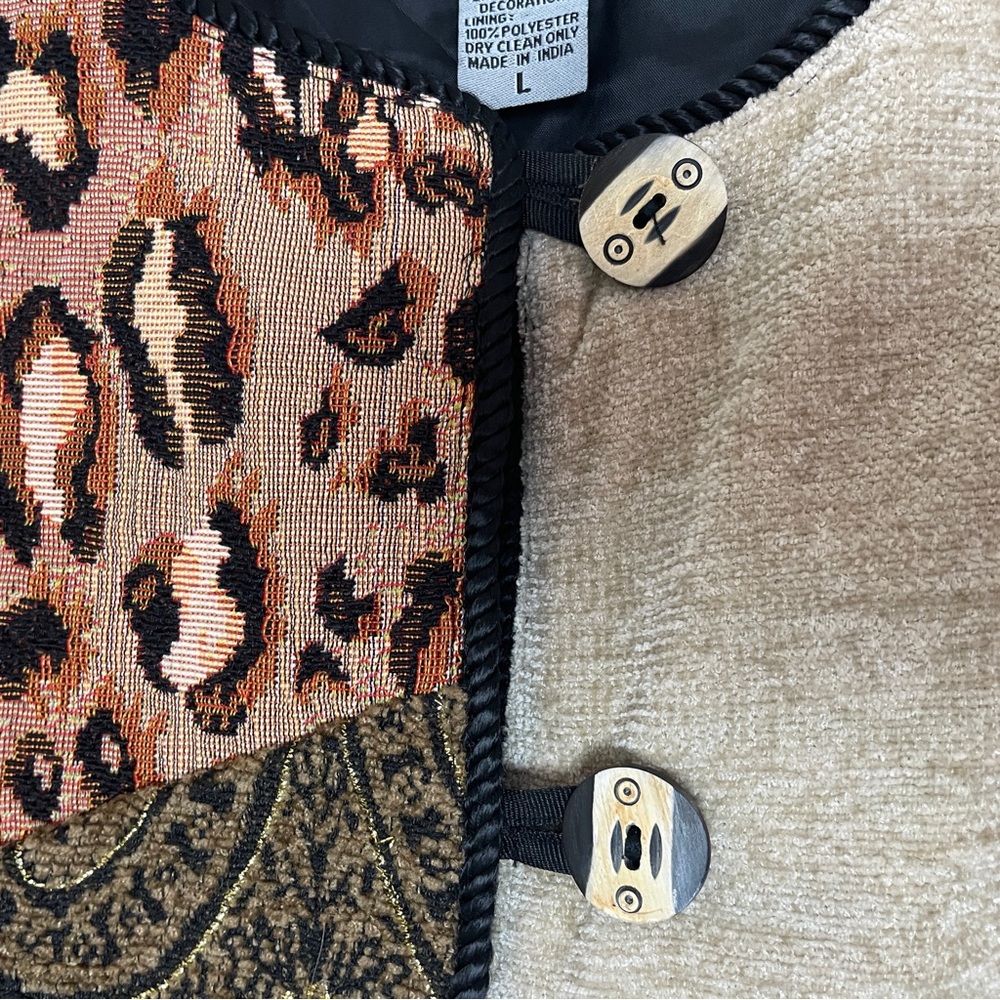 Indigo Moon Patchwork Tapestry Chenille Blazer Ja… - image 4